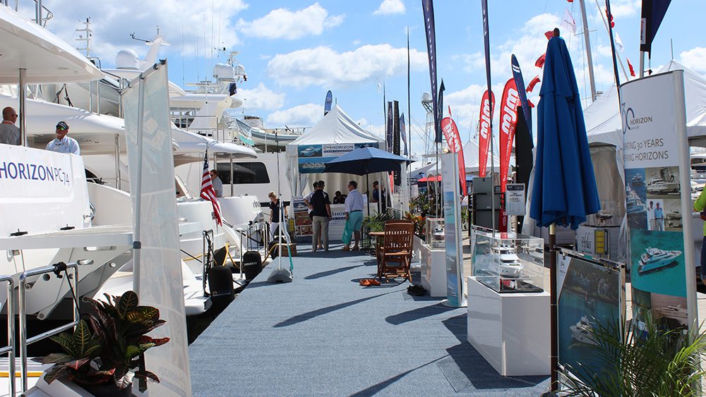 People attending the boat show