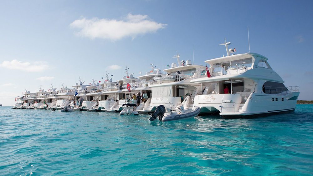 Close up of the charter yachts