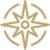 A gold compass logo on a white background featuring pre-owned power catamarans.