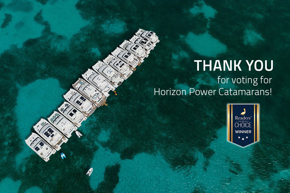 Horizon Power Catamaran Wins “Favorite Power Catamaran Yacht” in the 2024 Southern Boating Readers’ Choice Awards
