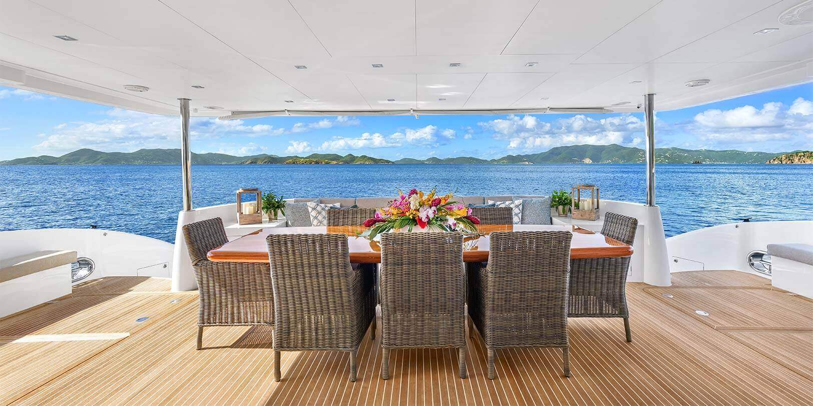 Horizon Power Catamarans PC74 SeaGlass Exterior Aft Deck