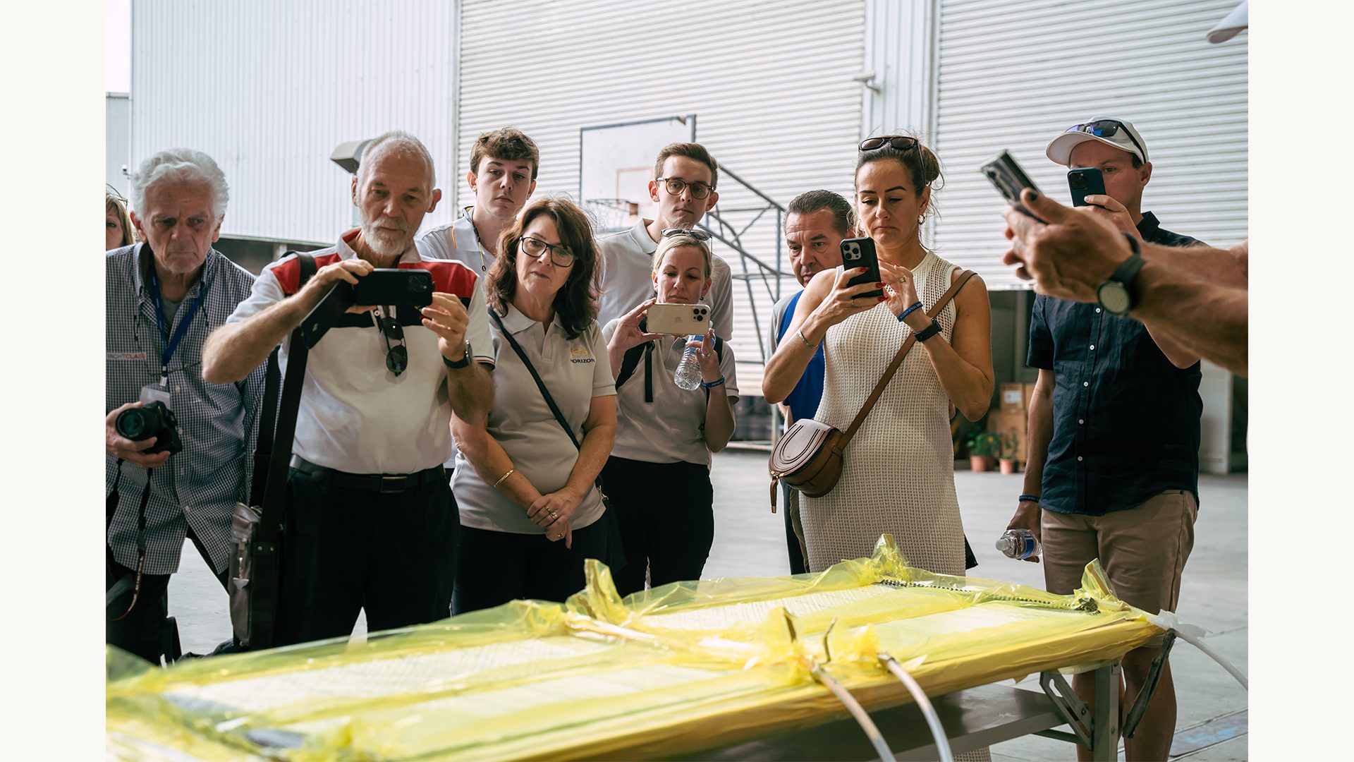 Global press documenting resin infusion demonstration