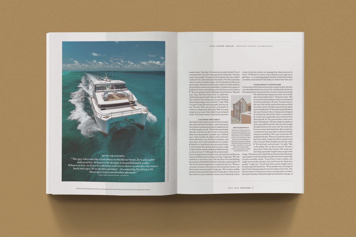 yachting magazine spread