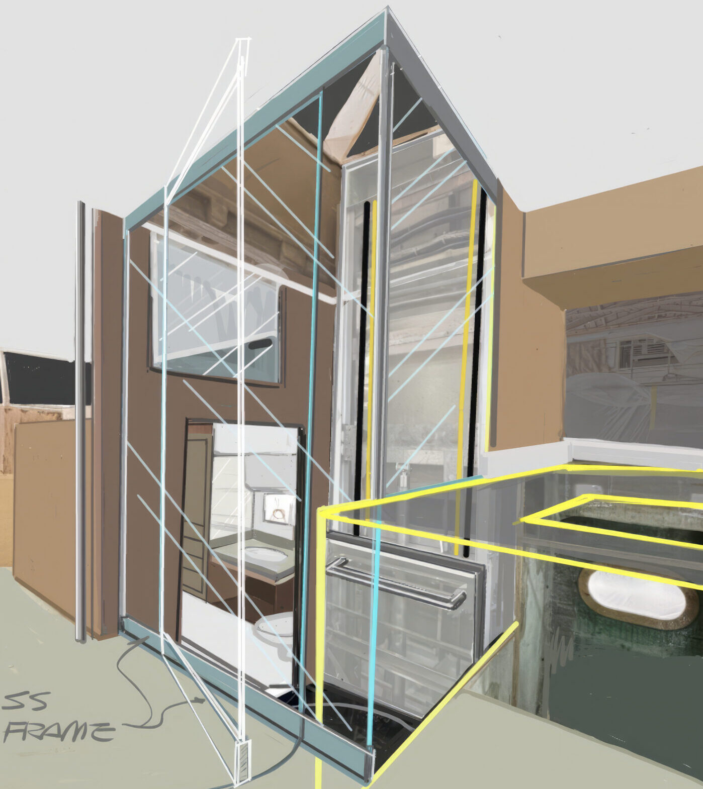 PC68A elevator rendering